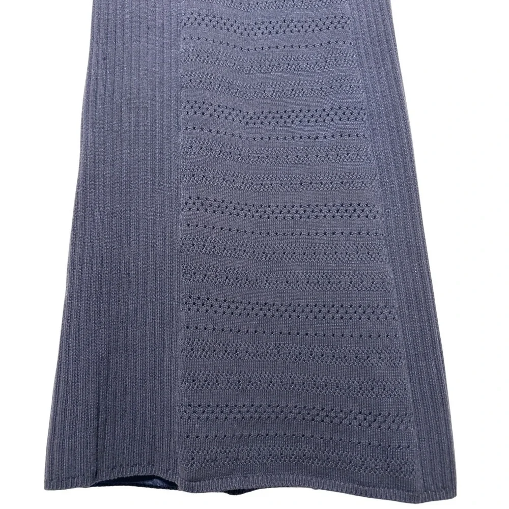 Tory Burch Penelope Pointelle Knit Slip Lined Bodycon Dress Navy Size Medium EUC